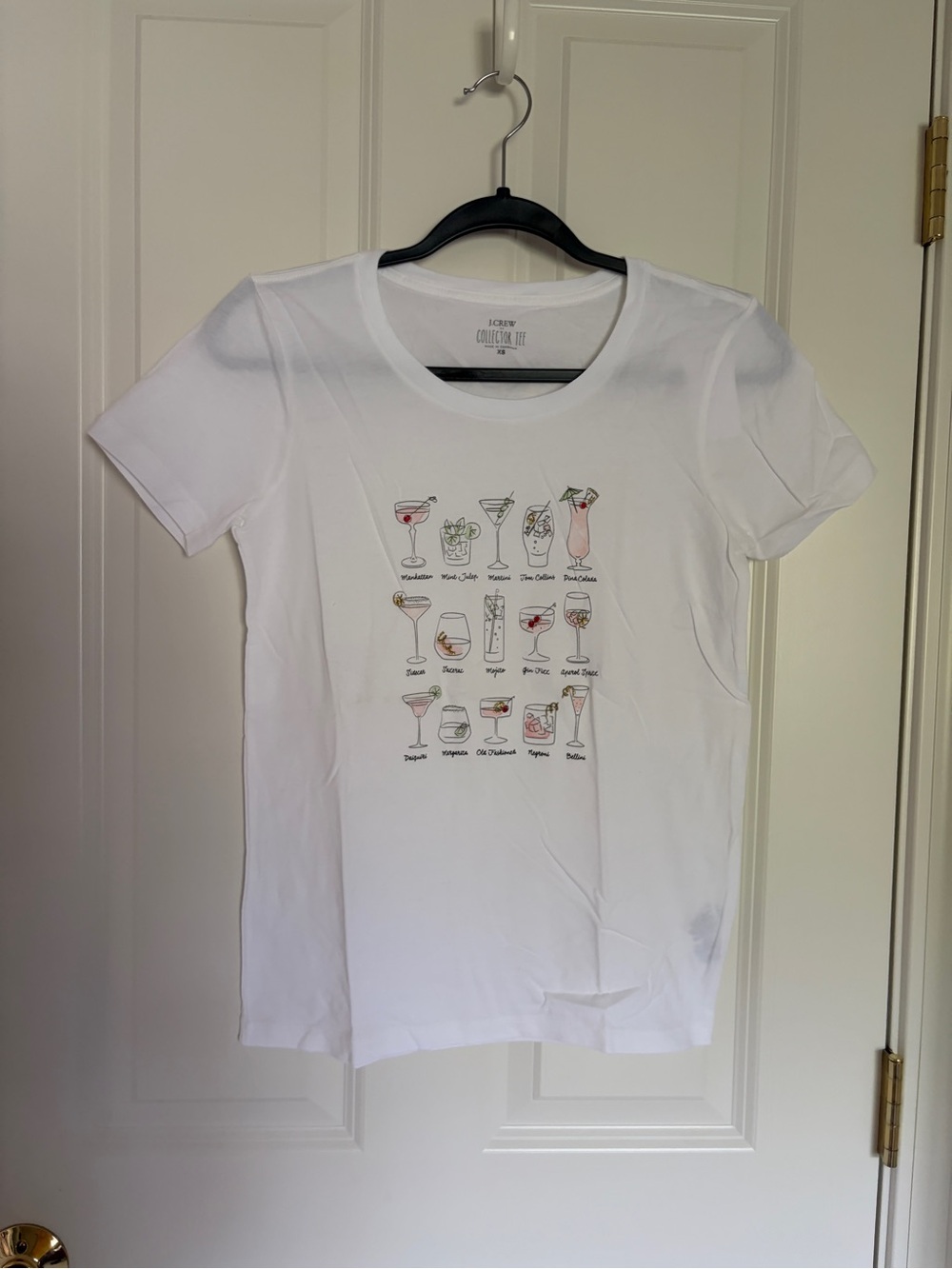 J. Crew White Short Sleeve Cocktail Graphic Tee